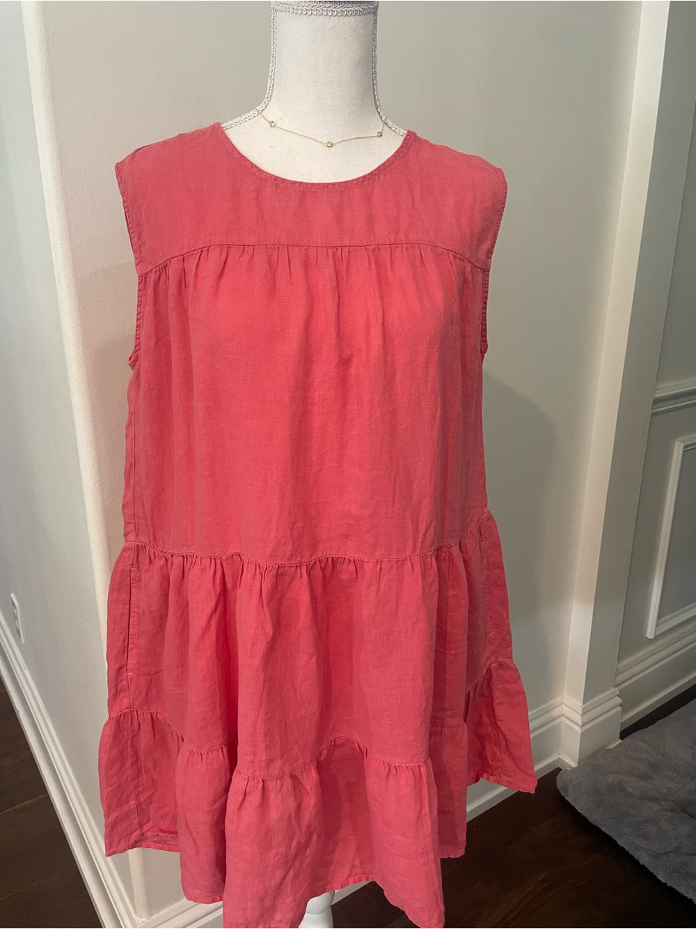 Velvet by Graham & Spencer Coral Sleeveless Tiered Tunic Dress